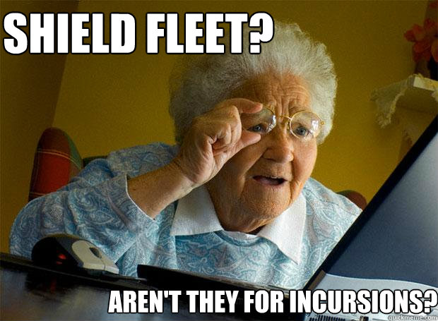 SHIELD FLEET? AREN'T THEY FOR INCURSIONS?  Grandma finds the Internet