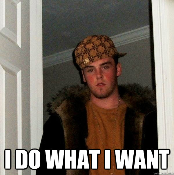   I do what I want  Scumbag Steve