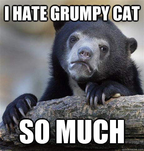 I hate grumpy cat so much  Confession Bear