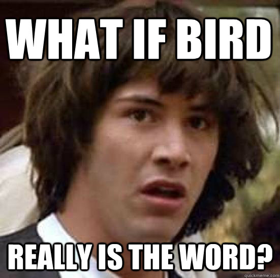 What if bird  really is the word?  conspiracy keanu