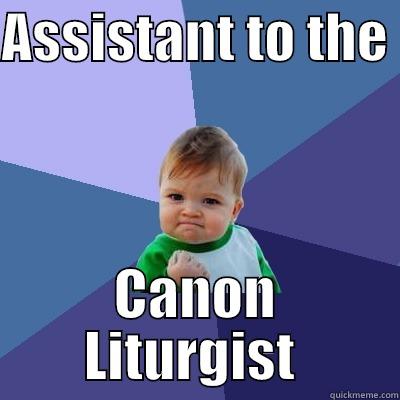 ASSISTANT TO THE  CANON LITURGIST  Success Kid