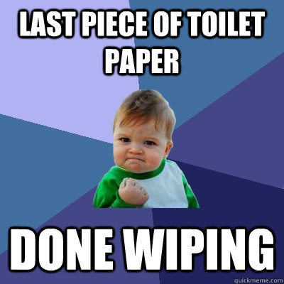 Last piece of toilet paper Done wiping  Success Kid