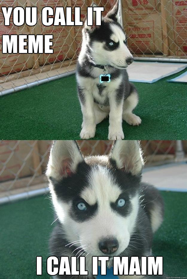 you call it Meme    I call it MAIM  Insanity puppy