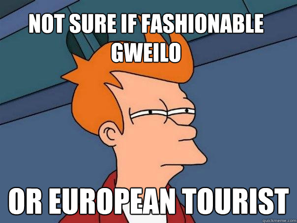 Not sure if fashionable Gweilo Or European tourist - Not sure if fashionable Gweilo Or European tourist  Futurama Fry