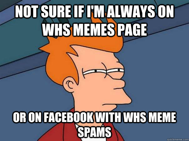 Not sure if I'm always on WHS memes page Or on facebook with WHS meme spams - Not sure if I'm always on WHS memes page Or on facebook with WHS meme spams  Futurama Fry