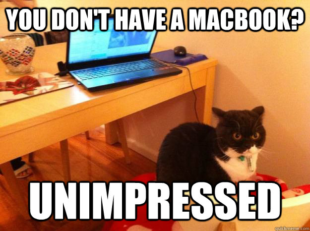 You don't have a Macbook? unimpressed - You don't have a Macbook? unimpressed  Unimpressed Cat