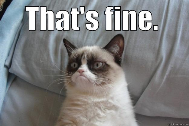 That's fine. - THAT'S FINE.  Grumpy Cat