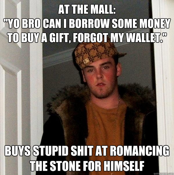 At the mall:
