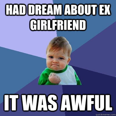 Had dream about ex girlfriend it was awful  Success Kid