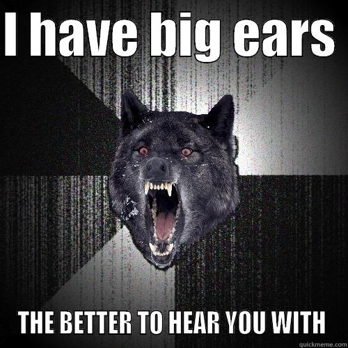 I HAVE BIG EARS  THE BETTER TO HEAR YOU WITH Insanity Wolf