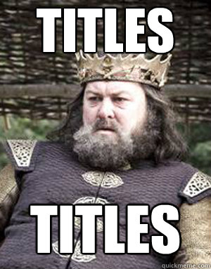 titles titles  King robert baratheon