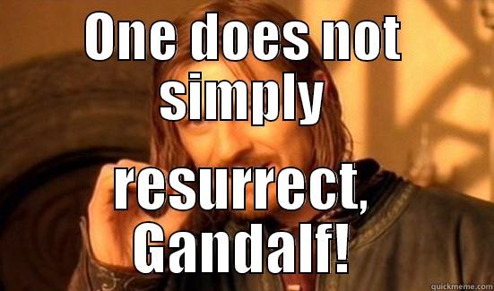 ONE DOES NOT SIMPLY RESURRECT, GANDALF! Boromir