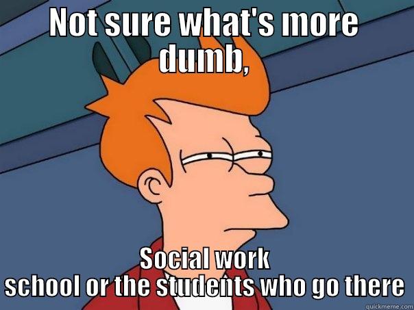 NOT SURE WHAT'S MORE DUMB, SOCIAL WORK SCHOOL OR THE STUDENTS WHO GO THERE Futurama Fry