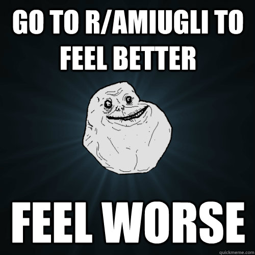 go to r/amiugli to feel better feel worse  Forever Alone