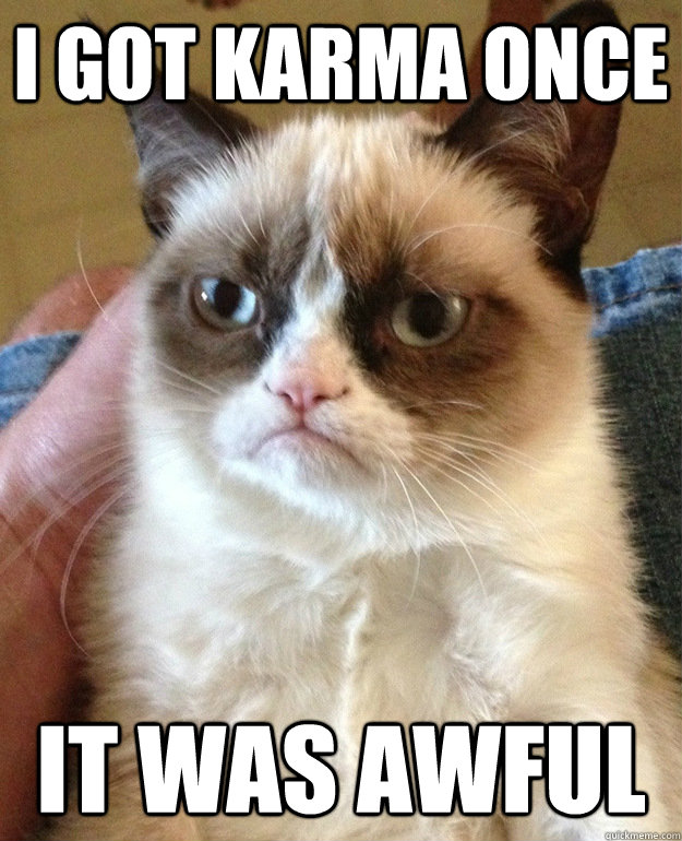 i got karma once it was awful - i got karma once it was awful  grumpycat