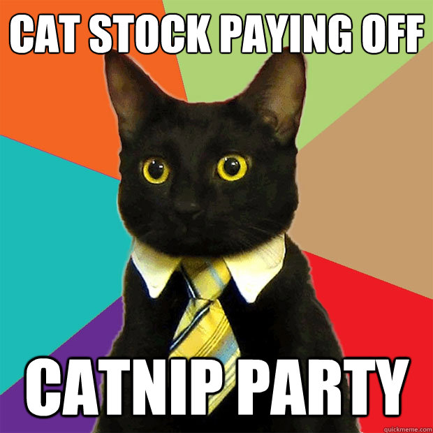 Cat Stock Paying off Catnip PARty  Business Cat