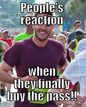 PEOPLE'S REACTION WHEN THEY FINALLY BUY THE PASS!! Ridiculously photogenic guy