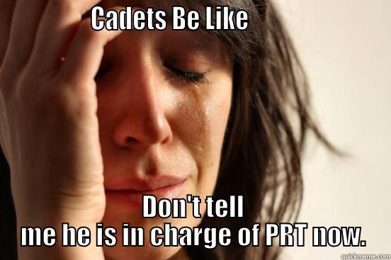                CADETS BE LIKE                          DON'T TELL ME HE IS IN CHARGE OF PRT NOW. First World Problems