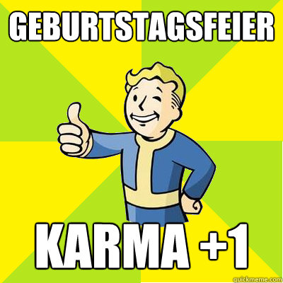 Geburtstagsfeier Karma +1  Fallout new vegas