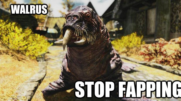 walrus  stop fapping   