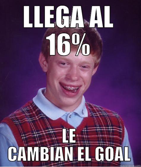 LLEGA AL 16% LE CAMBIAN EL GOAL Bad Luck Brian