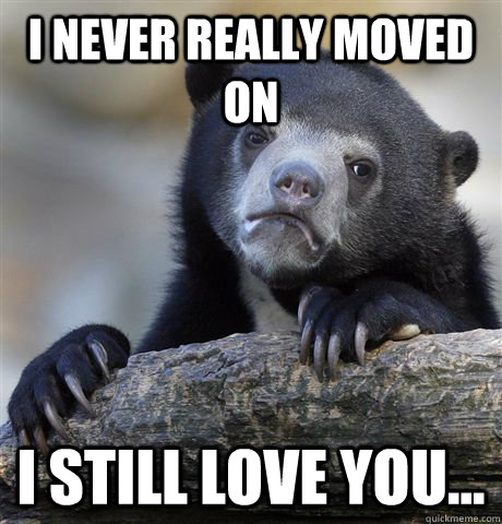 I never really moved on I still love you...  Confession Bear