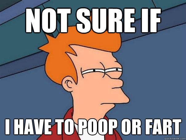 Not sure if I have to poop or fart  Futurama Fry