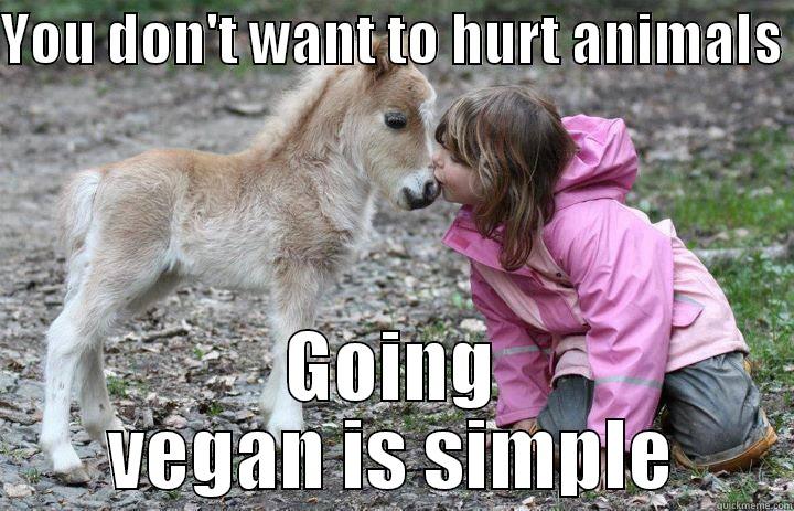 RIGHT NOW - YOU DON'T WANT TO HURT ANIMALS  GOING VEGAN IS SIMPLE Misc