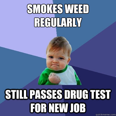 smokes weed regularly still passes drug test for new job  Success Kid