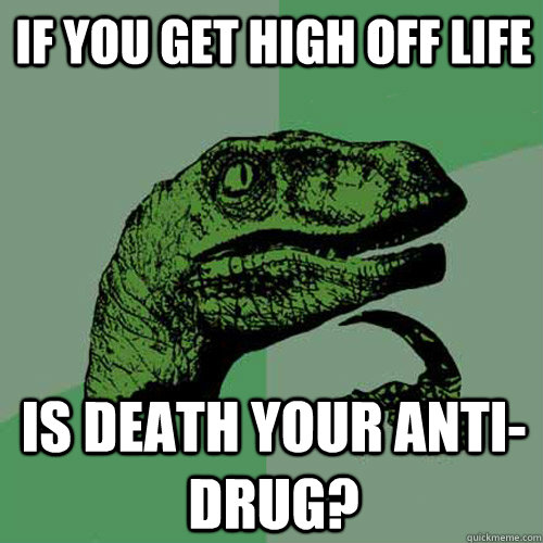 If you get high off life is death your anti-drug? - If you get high off life is death your anti-drug?  Philosoraptor