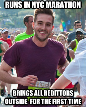 runs in NYC Marathon Brings all redittors outside  for the first time  Ridiculously photogenic guy