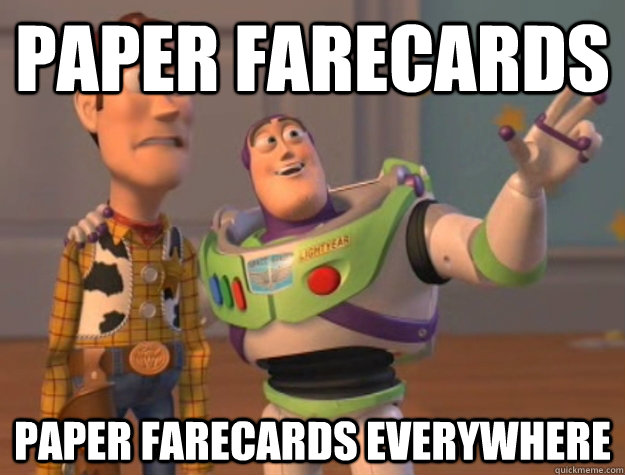 Paper Farecards Paper farecards everywhere - Paper Farecards Paper farecards everywhere  Buzz Lightyear