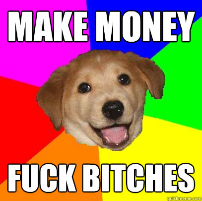 MAKE MONEY FUCK BITCHES  Advice Dog