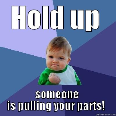 HOLD UP SOMEONE IS PULLING YOUR PARTS!  Success Kid