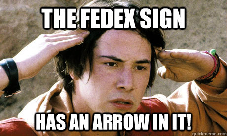 The fedex sign has an arrow in it!  