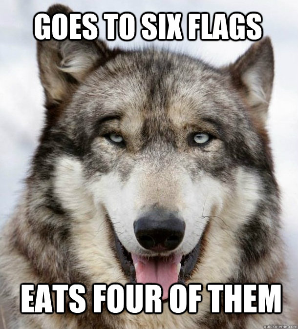 goes to six flags eats four of them - goes to six flags eats four of them  playfully wolf