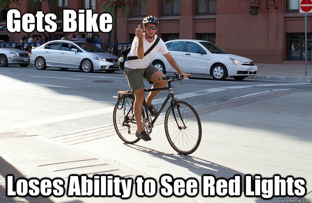 Gets Bike Loses Ability to See Red Lights  