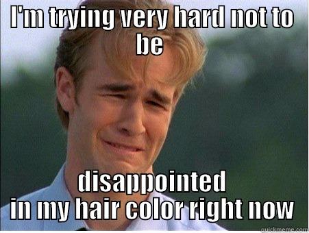 hair color. - I'M TRYING VERY HARD NOT TO BE  DISAPPOINTED IN MY HAIR COLOR RIGHT NOW 1990s Problems