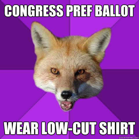 Congress pref ballot Wear low-cut shirt  Forensics Fox