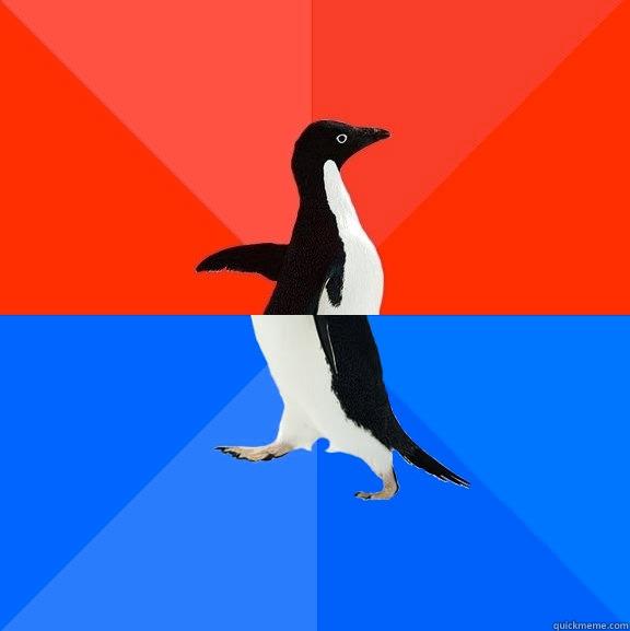 I don't know which way is right! -   Socially Awesome Awkward Penguin