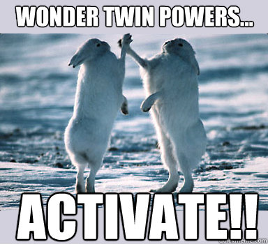 wonder twin powers... ACTIVATE!! - wonder twin powers... ACTIVATE!!  Bunny Bros