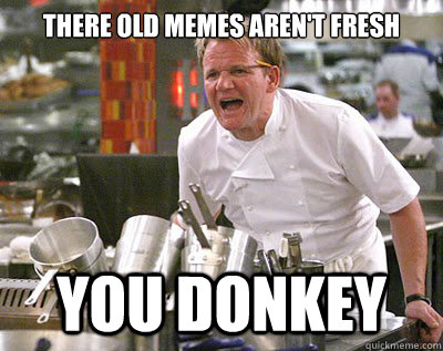 There old memes aren't fresh you donkey  Chef Ramsay