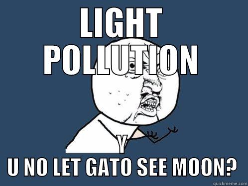 LIGHT POLLUTION Y U NO LET GATO SEE MOON? Y U No