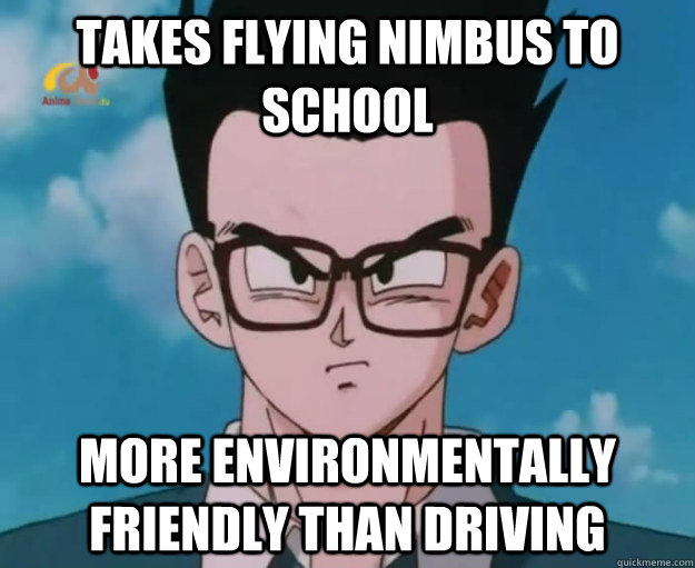 Takes flying Nimbus to School More environmentally friendly than driving  