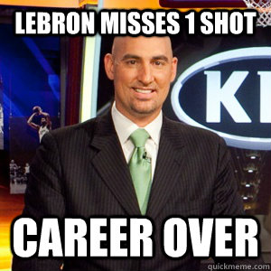 Lebron Misses 1 Shot Career OVER - Lebron Misses 1 Shot Career OVER  Over reactive ESPN