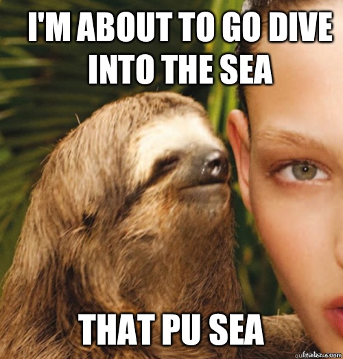 I'm about to go dive into the sea That pu sea  rape sloth