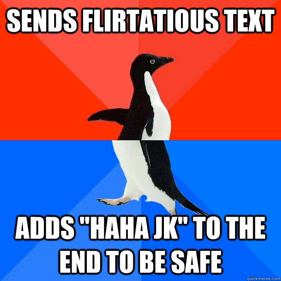 sends flirtatious text adds 