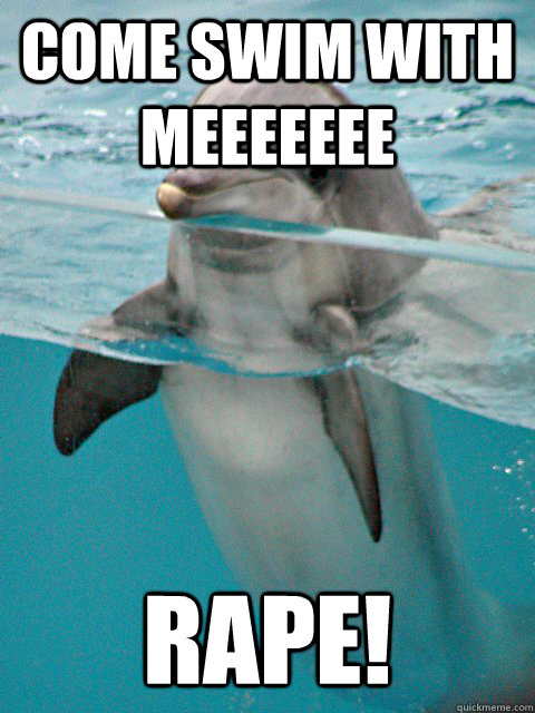 come swim with meeeeeee rape! - come swim with meeeeeee rape!  Sexual Predator Dolphin