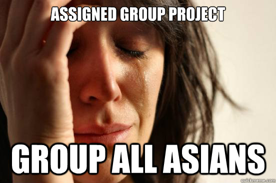 Assigned Group project Group all asians  First World Problems