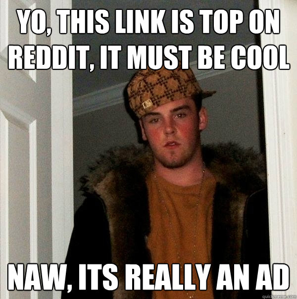 Yo, This link is top on reddit, It must be cool Naw, its really an ad - Yo, This link is top on reddit, It must be cool Naw, its really an ad  Scumbag Steve